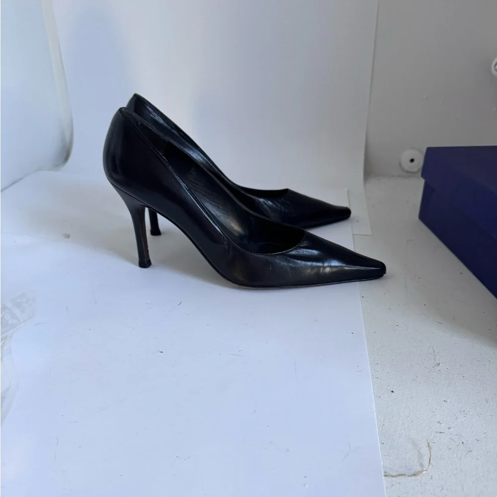 Stuart weitzman black leather heels size 9.5 - Picture 7 of 13